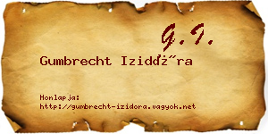 Gumbrecht Izidóra névjegykártya